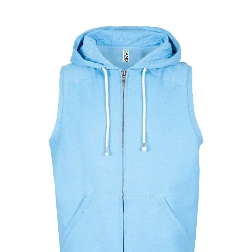 Picture of RAMO, Mens Heather Sleeveless Zip Hoodie